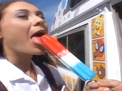 icecream truck schoolgirl gets more than icecream in pigtails