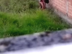 Teen couple caught fucking outside