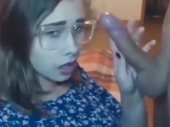 Delightful Teen In Glasses Gives Perfect Blowjob Her Ex