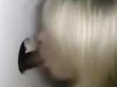 Wild Blonde Amateur Girl Sucking Dick Through A Glory Hole