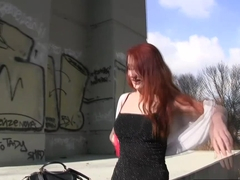 Redhead euro public fucked by fake agent