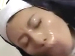 Japanese Teen Nun Does Bukkake