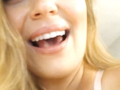 Huge Tits Blonde in an Intense Masturbation Show