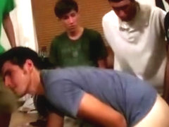 Straight college teen gets dildo up his ass