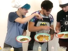 3 Hot Men Spray Their Thick Creamy Batter Everywhere