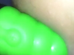 Green dildo makes me happy