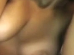 Sensual brunette with natural boobs masturbates with dildo