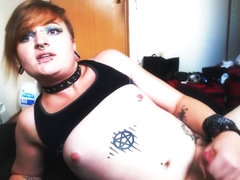 Horny Pierced and Tatted Trans Girl Can't Wait To Cum Again and Again