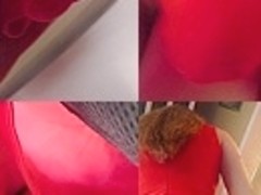 Unforgettable upskirt video of slim gal with skinny ass