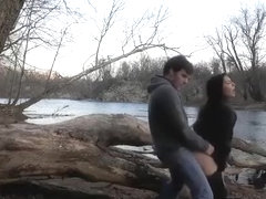 Horny private outdoor, doggystyle sex scene