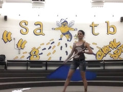 Band teacher dancing in very tight shorts