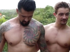 Latin gay anal sex with cumshot