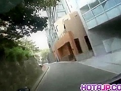 Miyo Kasuge licks and sucks cock in the car