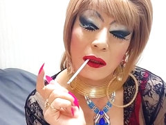 sissy niclo sexy makeup smoking