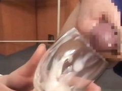 Real asian teen drinks cum from glass in amateur groupsex