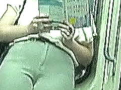 Hot voyeur camel toe spy in metro